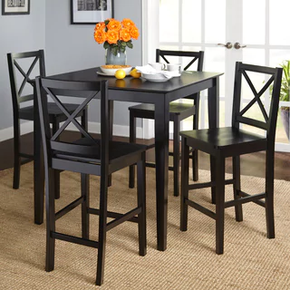 dining room table and chairs simple living cross back counter height 5-piece table and chair set IMHMNPS