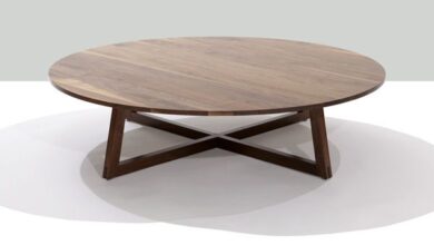 finn solid wood round coffee table | modern occasional tables| speke klein OHPMVWI