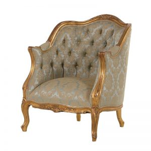 french furniture versailles armchair green-blue upholstery JKSPJSA