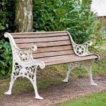 garden benches restored edwardian garden bench with wooden slats and cast iron frame ZLUPVVM
