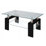 glass table modern glass black coffee table with shelf contemporary living room UMNYFHF