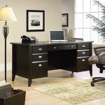 home office desks ... sauder wood executive desk - shoal creek SRKPFKB