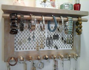 jewelry organizer wall mount necklace bracelet ring earring holder. all in  one FOGFFQK