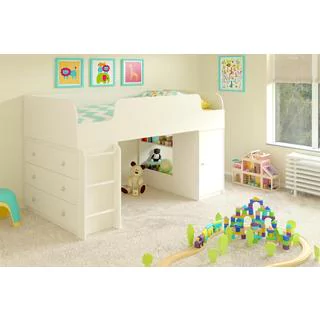 kids loft beds ameriwood home elements white loft bed with dresser and toy box bookcase by BUWKSGZ