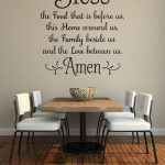 kitchen wall decor bless the food before us wall decal, kitchen wall art, dining room wall YFUIWVS