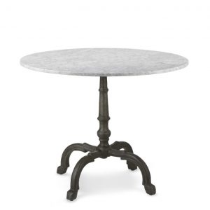 la coupole round iron bistro table with marble top | williams sonoma AZJNYME