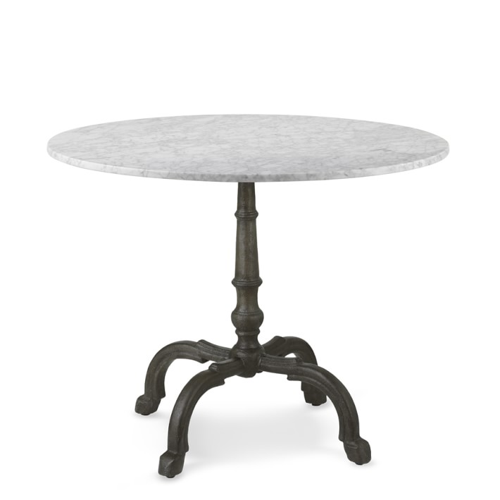 la coupole round iron bistro table with marble top | williams sonoma AZJNYME