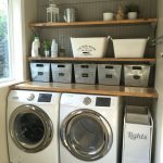 laundry room ideas laundry room makeover. wood counters, walmart tin totes, pull out laundry  bins. PJZNUNN