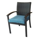 lawn chairs allen + roth atworth 4-count brown wicker patio dining chairs with peacock PXFFSOI
