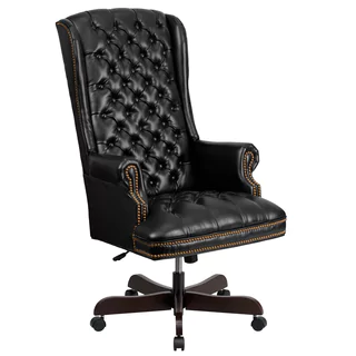 leather office chair high-back traditional tufted leather executive office chair CVOSTCJ