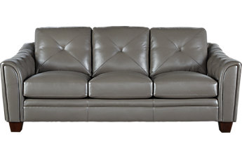 leather sofas cindy crawford home marcella gray leather sofa XLDEOCT