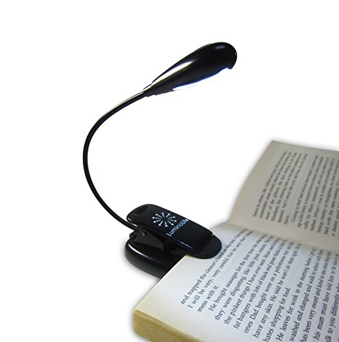 luminolite rechargeable extra-bright 4 led book light, easy clip on reading  light, NXIVYUS