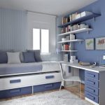 modern teen boys bedroom furniture for small room with blue scheme TSAWYIM