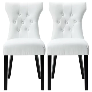 modway silhouette modern white dining chairs (set of 2) - free shipping OCLDJWE