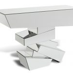 naxos glass mirrored console table | zuri furniture UXPKQMR