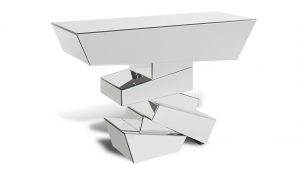 naxos glass mirrored console table | zuri furniture UXPKQMR