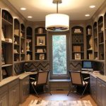 office decor inspiration for a transitional home office remodel in chicago with gray  walls NFTVSHI