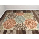 outdoor rugs bungalow rose douane orange/brown area rug u0026 reviews | wayfair VBBAQDE