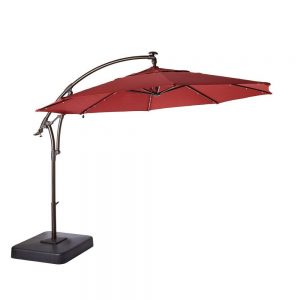 outdoor umbrella led round offset patio umbrella in red GAQPIAO