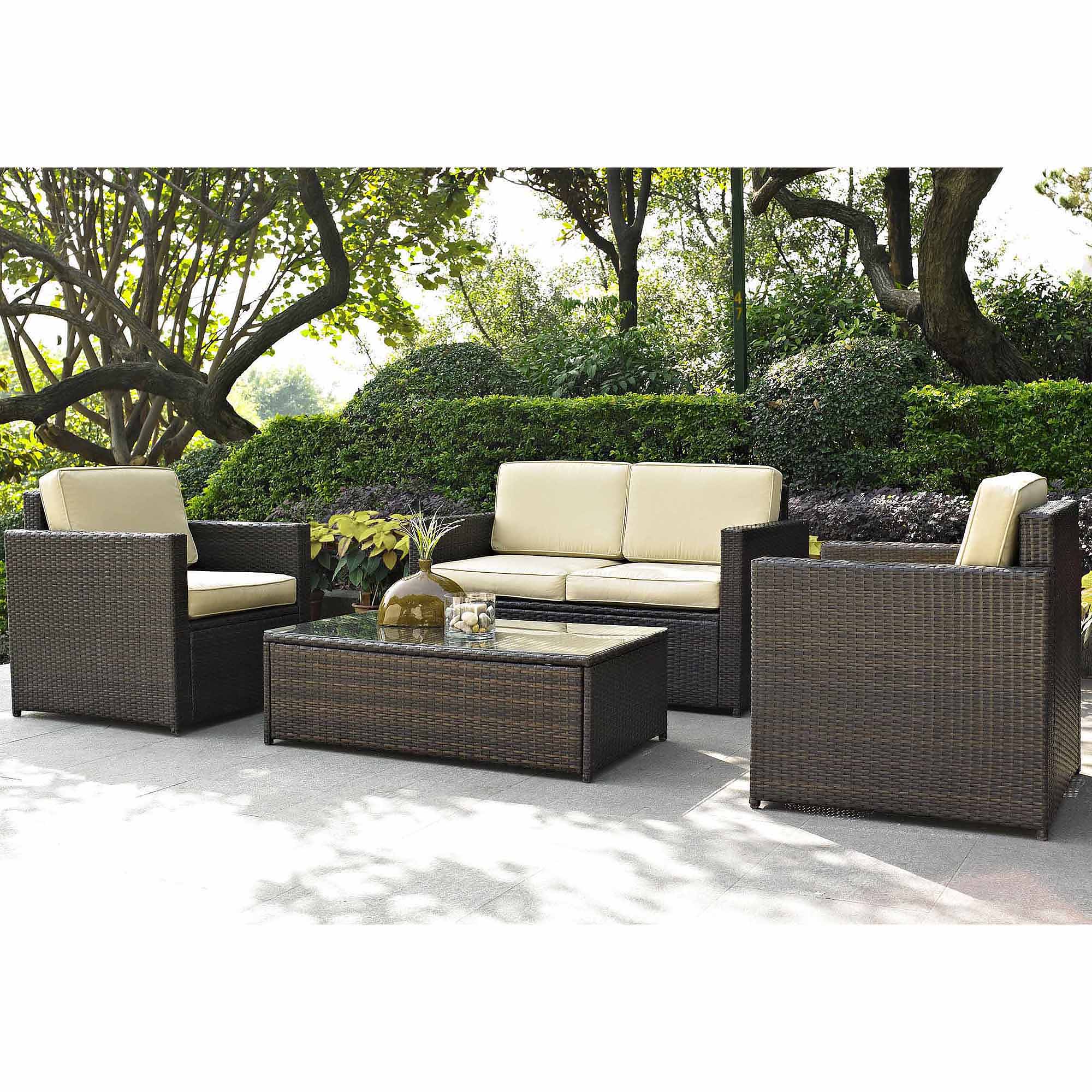 outdoor wicker furniture best choice products outdoor garden patio 4pc cushioned seat black wicker  sofa FATEUKY
