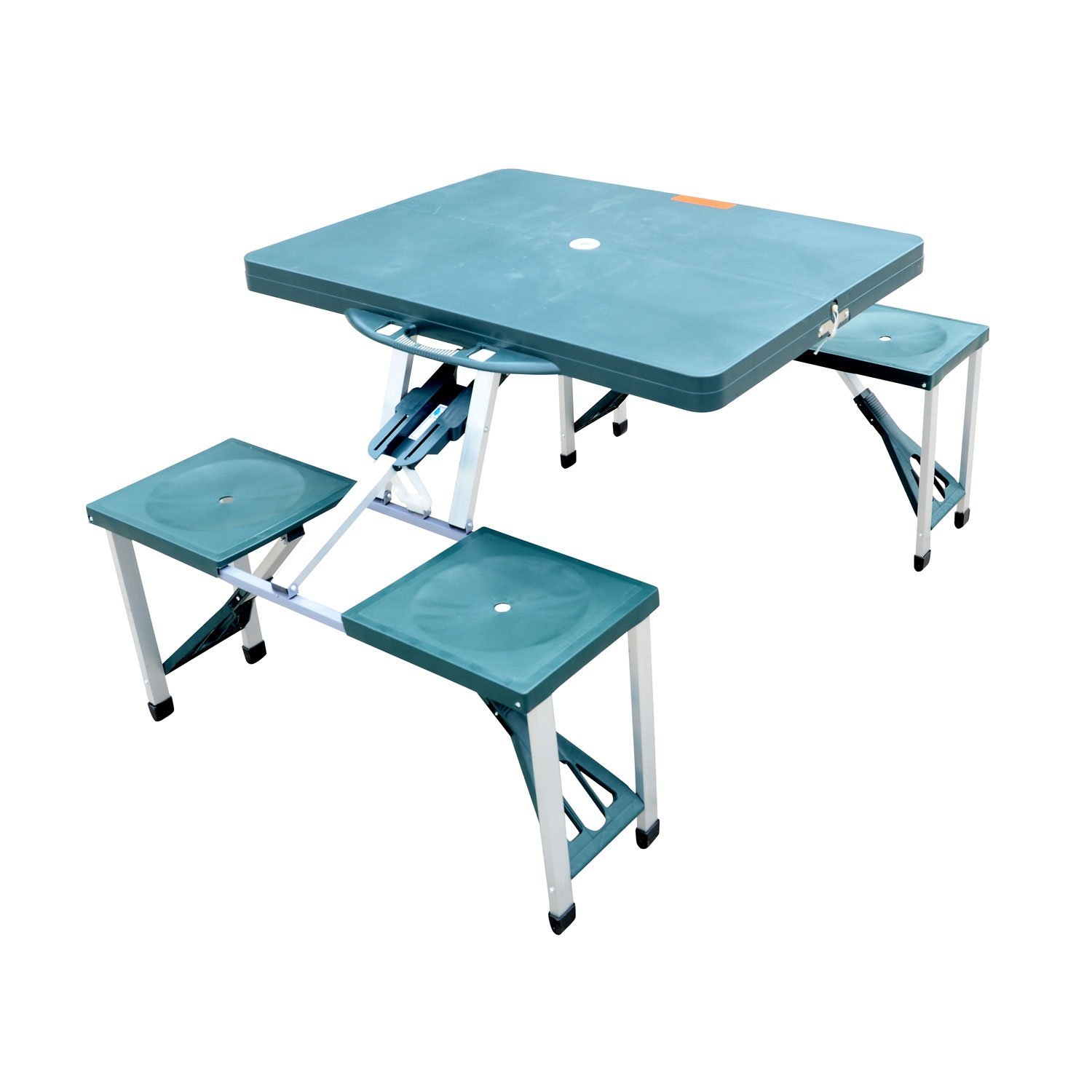 outsunny outdoor portable folding picnic table w/ seats - green ZMVQSWI