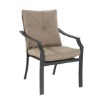 patio chairs garden treasures vinehaven 4-count metal stackable patio dining chair with  cushion(s) PVDLYHS