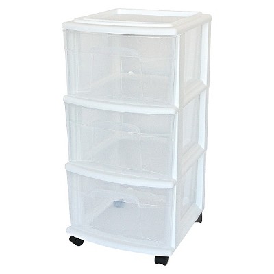 plastic storage drawers 3-drawer medium storage cart clear/white - room essentials™ IUTSHHR