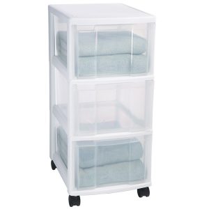 plastic storage drawers 3-drawer storage chest CGUJUNA