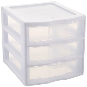 plastic storage drawers amazon.com: sterilite clearview 3 storage drawer organizer: home u0026 kitchen GFXEBLJ