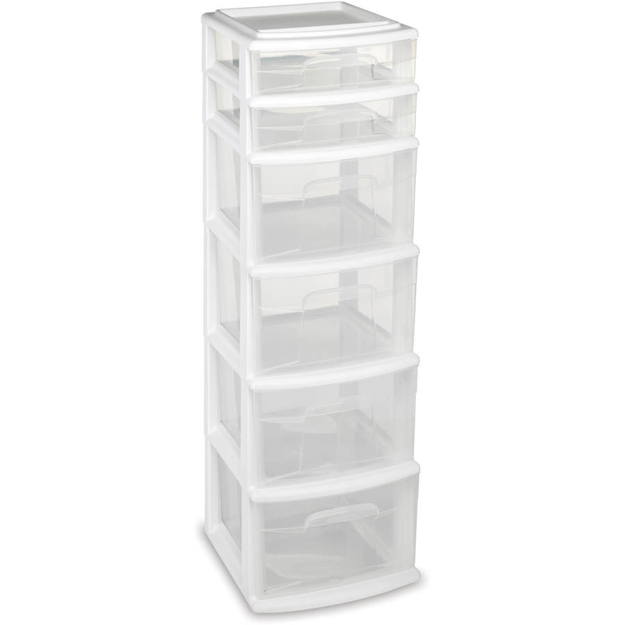 plastic storage drawers sterilite 5 drawer tower- white (available in case of 2 or single unit) GGMDJBG