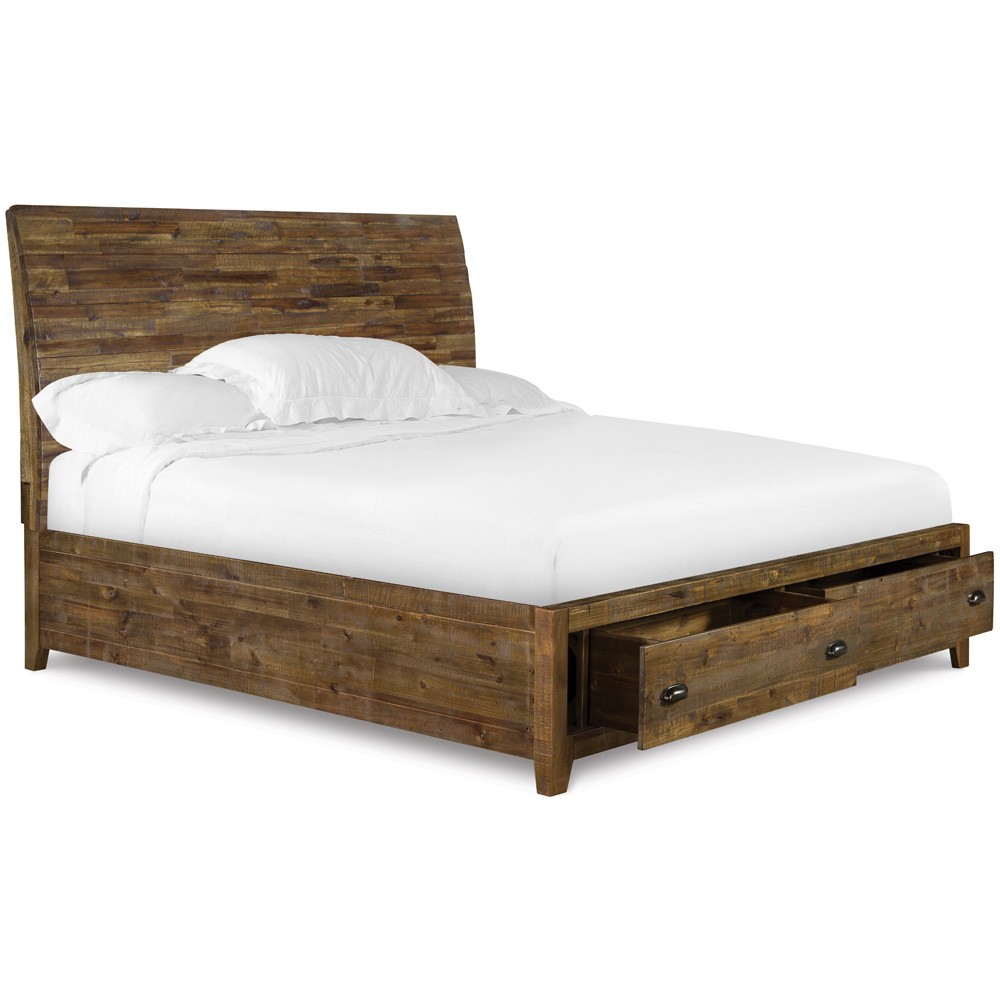platform bed with storage river road wood storage platform bed in distressed natural EXQFJZU