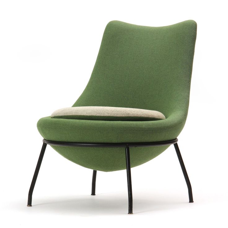 poul volther; painted steel-framed slipper chair, 1950s. HLUXWRP