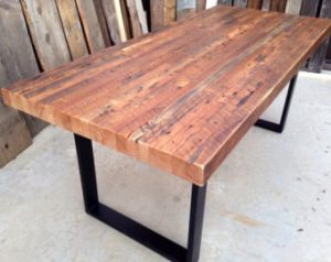 reclaimed wood dining table custom outdoor/ indoor exposed edge rustic industrial reclaimed wood dining  table / CIBWGBT