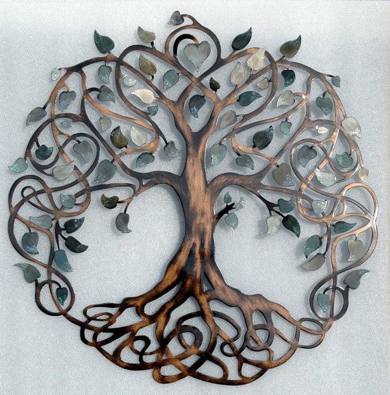 shades of grey tree of life infinity tree metal wall art XJZCVJG