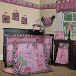 sisi baby girl bedding - pink safari 13 pcs crib nursery bedding set LNEJKJX