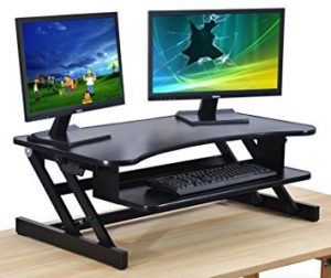 sit stand desk standing desk - adjustable height desk riser - sturdy 32in. wide sit stand YEZLJFJ