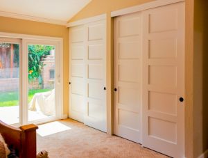 sliding closet doors bypass closet doors | cambridge bypass closet door maple 5 panel shaker UUZWQZX