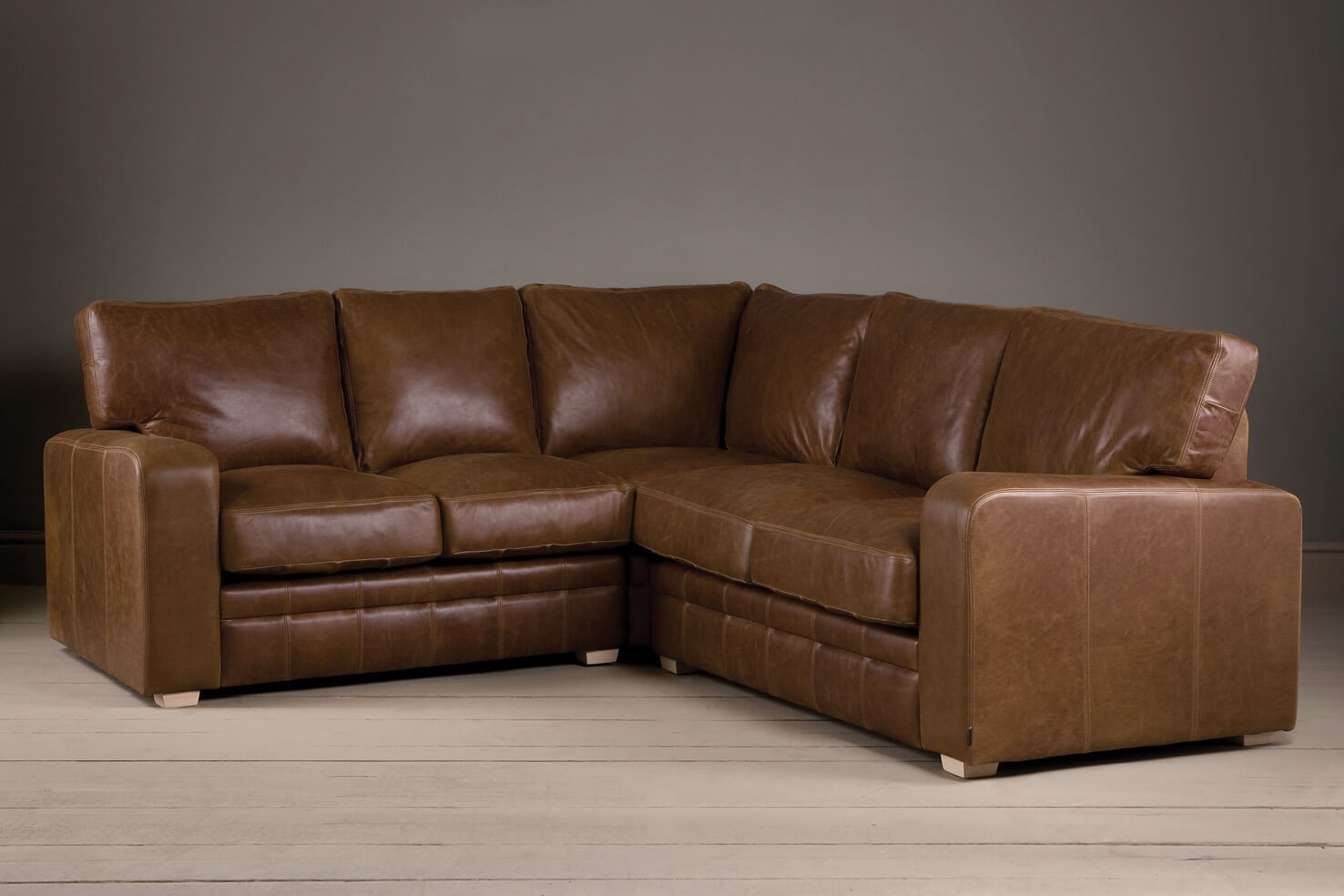 the square arm leather corner sofa QFKWSPW