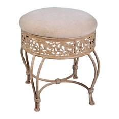 vanity chair hillsdale furniture - hillsdale villa iii vanity stool, antique beige - vanity HFPJYBT