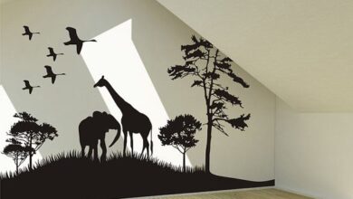 wall art decals safari animals wall decal africa giraffe and elephant vinyl wall art decal FJDDGBN