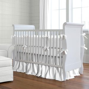 white crib solid white baby crib bedding collection PFWEMZY