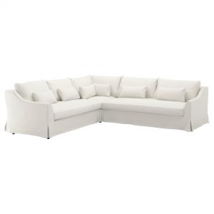 white sofa färlöv sectional,5 seat/sofa right, flodafors white height including back  cushions: OCFUIHH