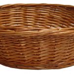 wicker baskets oval wicker basket small 20x16x7cm dark stain UDEDBFY
