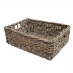 wicker baskets rectangular grey u0026 buff rattan wicker storage baskets - empty hamper baskets QJVDUGC
