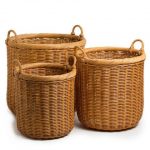 wicker baskets round wicker storage basket QWGLRIB