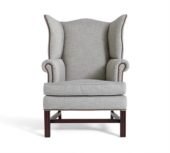 wing chair thatcher upholstered wingback chair | pottery barn XYMYFKW