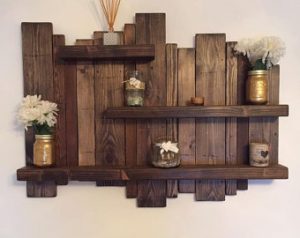 wooden shelves floating, distressed shelves, wall mounted shelf, rustic shelf, home decor,  solid VVTIXBR