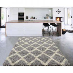 8x10 area rugs cozy shag collection gray and cream moroccan trellis design 8 ft. x 10 EXWTIMX