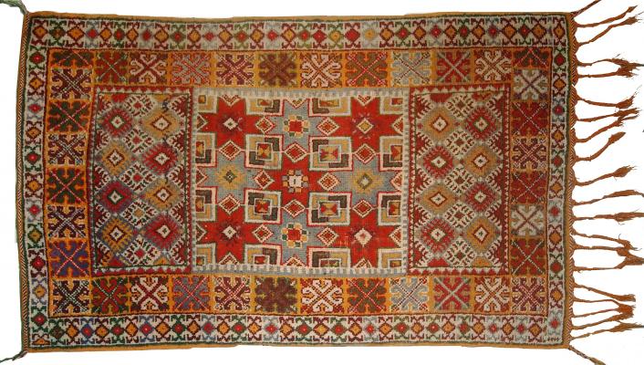 antique moroccan berber handmade rug, 1900s 2 QXNGOBL