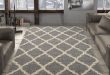 area rugs ottomanson ultimate shaggy contemporary moroccan trellis design grey 5 ft.  x 7 KRWCTGU